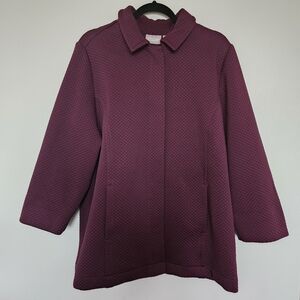 Chic and Cozy Plum Purple Quilted Jacket Size 3